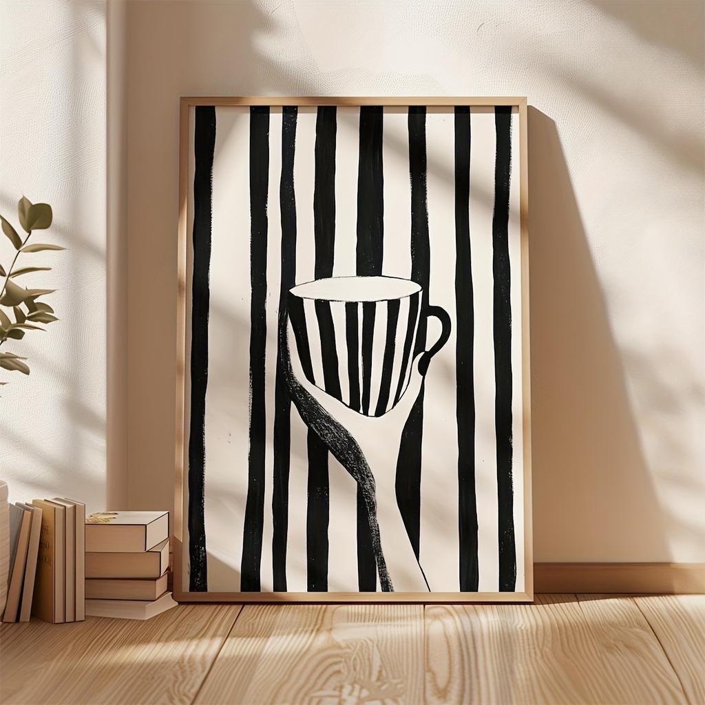 Cartoon Animal Text Art Coffee Print Painting Minimalist Wall Art Room Decoration Canvas Poster Prints Coffee Lover Gift Poster