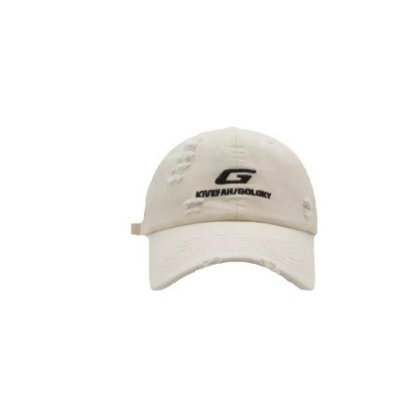 New Street made Ripped Hip hop Baseball Cap Men's Korean Version Letter Embroidered Baseball Cap Women's Sun Hat