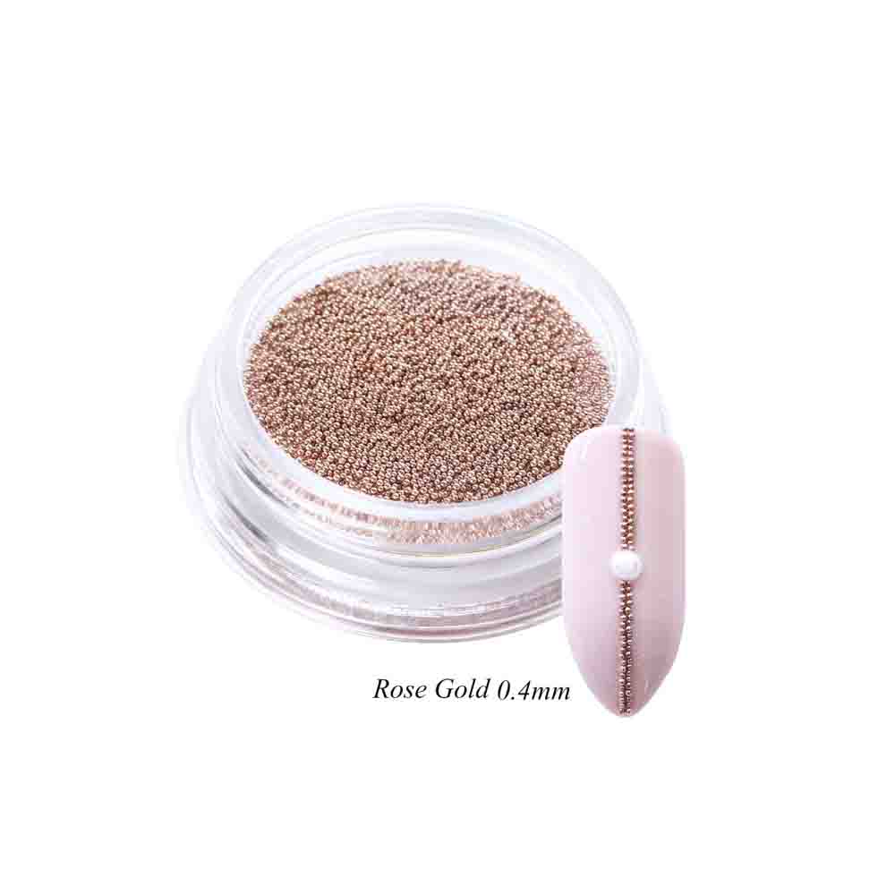 0,4 мм бусины из нержавеющей стали, украшения для ногтей, серебро, золото, икра, инструмент «сделай сам», аксессуары для ногтей