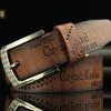 Pin Buckle Belt Clothing Accessories Men's Belt Retro Hollow Out Leather Fashion Leisure Handmade