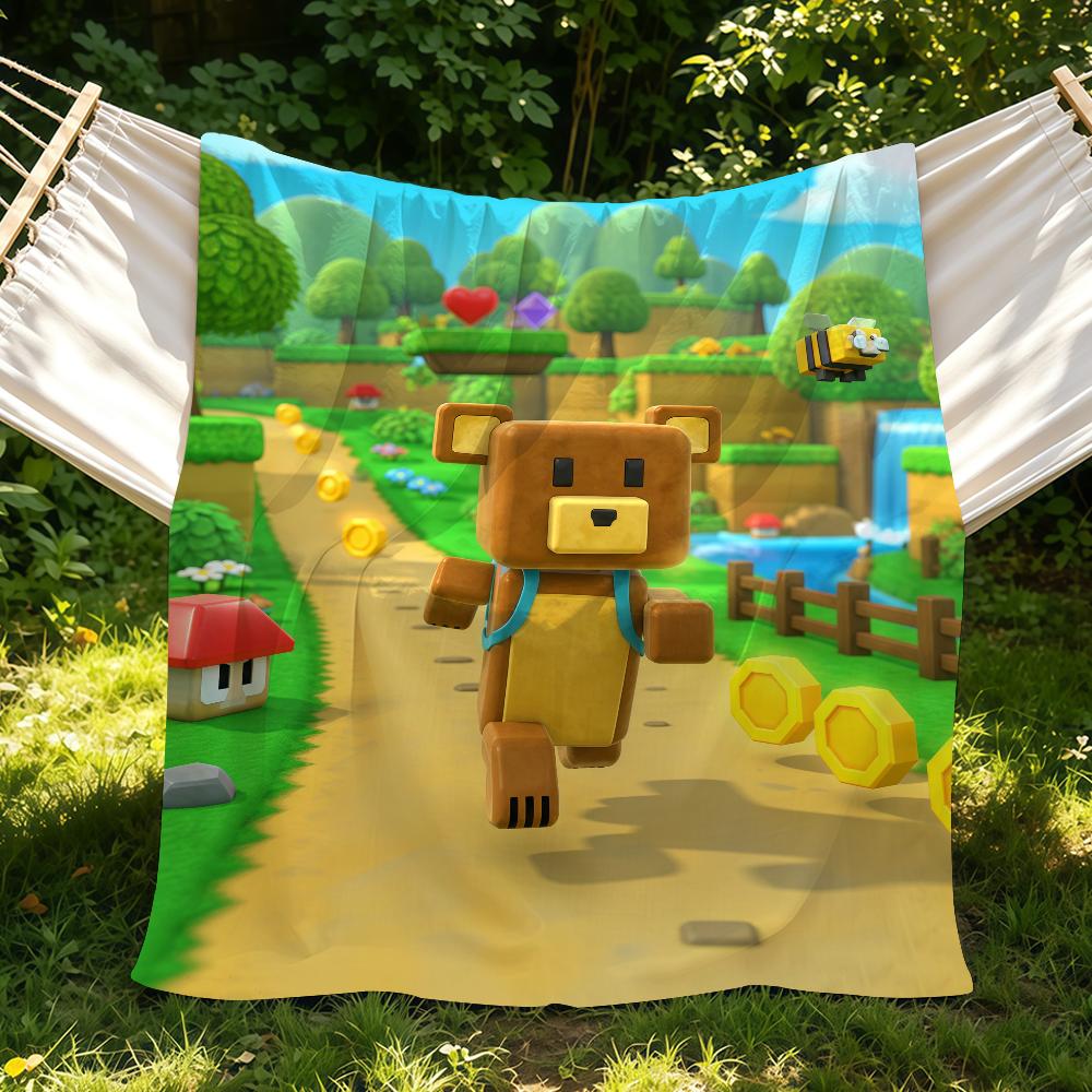 Игровое одеяло S-Super Bear A-Adventure Подходит для диванов, кроватей, офисов, автомобилей, путешествий на природе. Идеальный подарок для друзей, семьи
