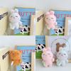 Bunny Pink Sleepy Plush Keychain Soft And Cuddly Animal Bag Decoration