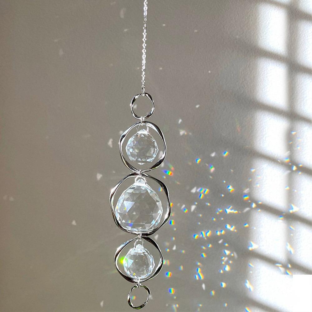 Хрустальное Стекло Ловец Солнца Золотые Серебряные Аксессуары Радужные Призмы Подвеска Украшение для Штор Подвесное Украшение Капельное Украшение