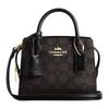 Coach Андреа 16 Застежка-молния фирменный логотип покрытие из канваса сумка через плечо сумка-тоут мини женская грецкий орех и черный