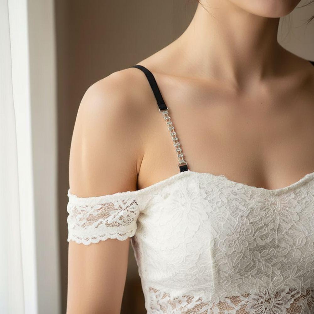 Anti-Slip Halter Neck Bra Straps Adjustable Lingerie Strap Sexy Rhinestone Bra Straps Women