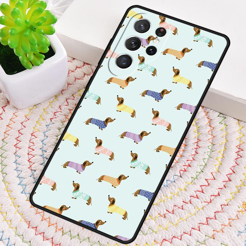 Cartoon Dachshund Sausage Dog Phone Case for Samsung Galaxy note 10 pro S26 Ultra S23 S24 FE S25 S21 S22 PLUS shockproof Cove