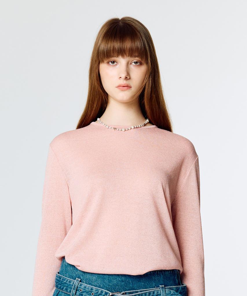 LARTIGENT L15 Knit Sleeve Tee (Pink)