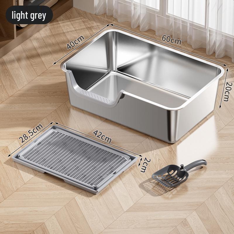 Интегрированный лоток для кошачьего туалета Jingyu из нержавеющей стали с защитой от брызг