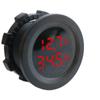 2in1 Car Temperature Voltmeter 12V Temper/Volt Meter Round Digital Led Display Auto Voltage Meter for Car Motorcycle Accessories