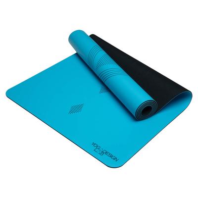 Коврик для йоги Yoga Design Lab толщиной 5 мм с ремешком для захвата, пилатеса, фитнеса, противоскользящий коврик для упражнений (Племенной аква, 5 мм)