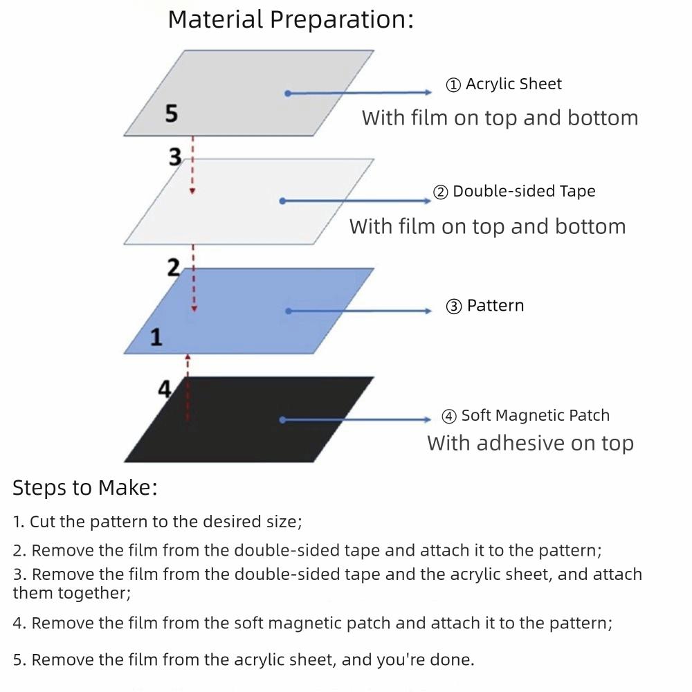 16 Штук Акриловые DIY Прозрачные Магниты на Холодильник Квадратные/Круглые Ручной Работы Магнитные Фото Стикеры Материал Комплект