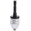Keyless Drill Chuck Impact Driver Bit Adapter Converter 3 Jaws 14in Hex Shank 0.3?6.5mm Silver
