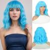 Натуральный парик с челкой, синтетические короткие волнистые парики для женщин, кудрявый парик длиной до плеч, термостойкие парики для косплея, повседневного использования на вечеринках