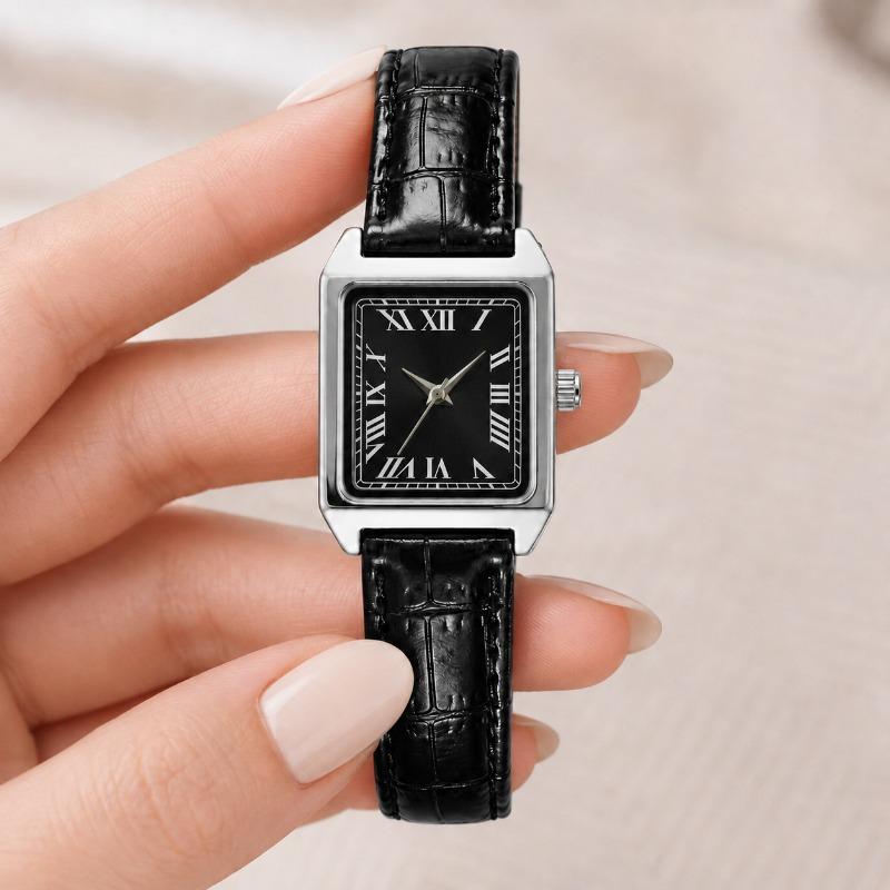 Minimalist Business Women Square Quartz Watch Classic Casual Roman Scale Dial Leather Strap Ladies Wristwatches Clock Gift Reloj