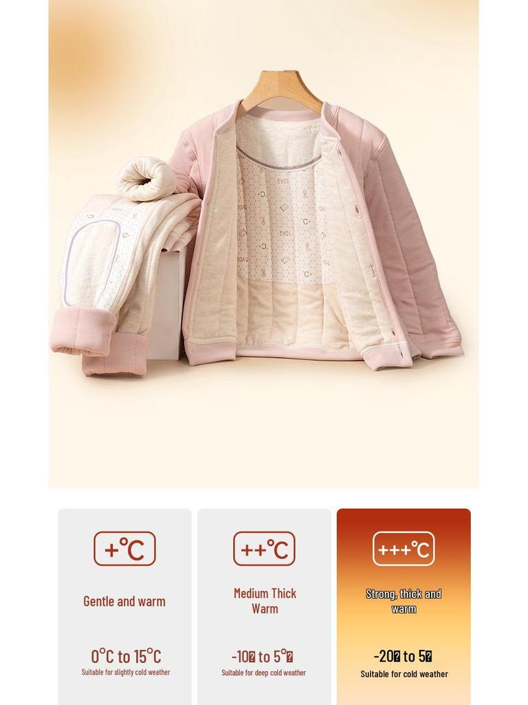 Детский зимний школьный комплект формы: Нижнее белье для девочек и утепленная хлопковая куртка для мальчиков