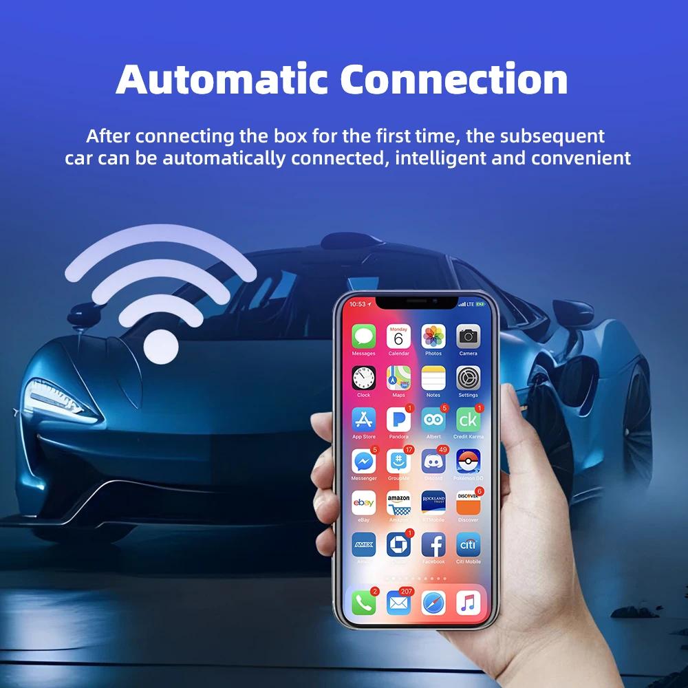 2025 НОВЫЙ 2 в 1 беспроводной Carplay AI Box Android Auto Plug And Play, применимый для преобразования оригинального автомобильного проводного Carplay в беспроводной