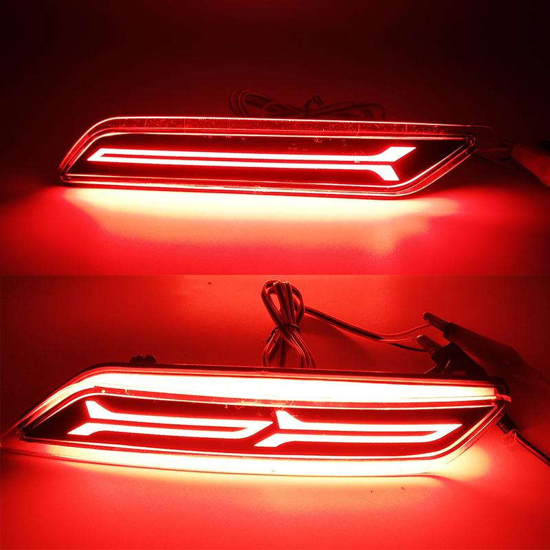 Car Flashing 2PCS For Honda City 2017 2018 2019 LED Rear Bumper tail light fog lamp Brake Reflector turn signal Fog lamp