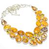 Брекчиевидный мукаит, цитрин драгоценный камень ручная работа 925 серебряное ювелирное ожерелье 18 дюймов JCN380-9
