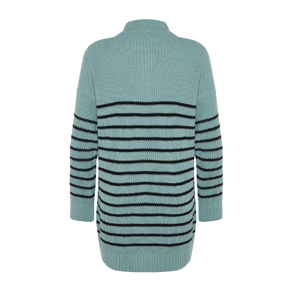 Трикотажный свитер с застежкой-молнией в каменную полоску Tctaw24ak00063