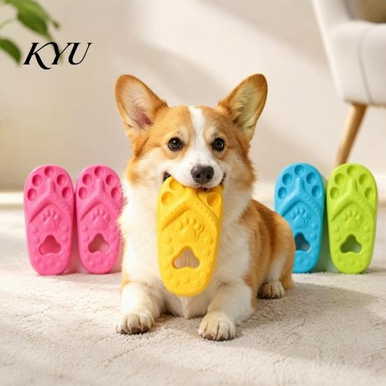 Training Toys for Dogs Slipper Dog Chew Toy, Puppy Teething Thong Sandal Shape, Interactive Safe EVA Material Fetch Toy Small to Large Dogs, Pet Oral