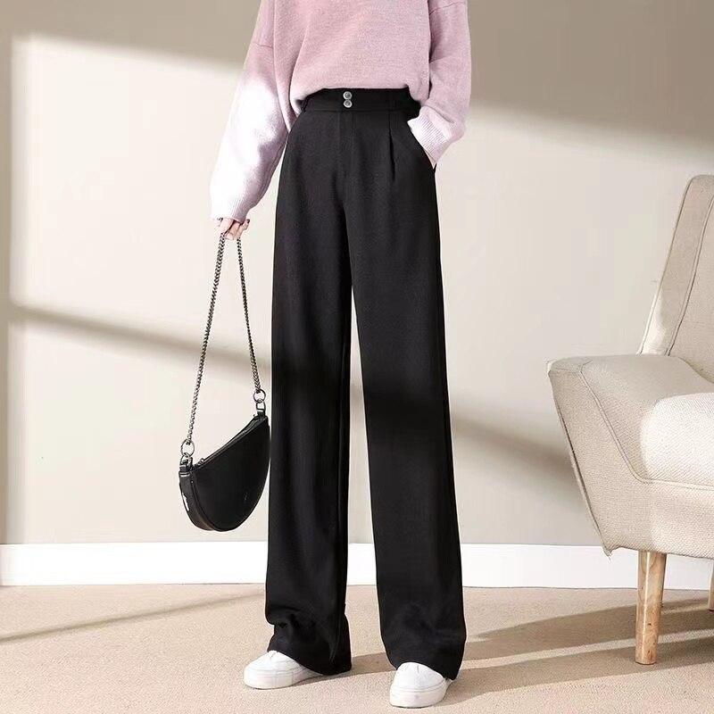 Autumn and Winter Straight Loose Thick Drape Casual Mopping Pants