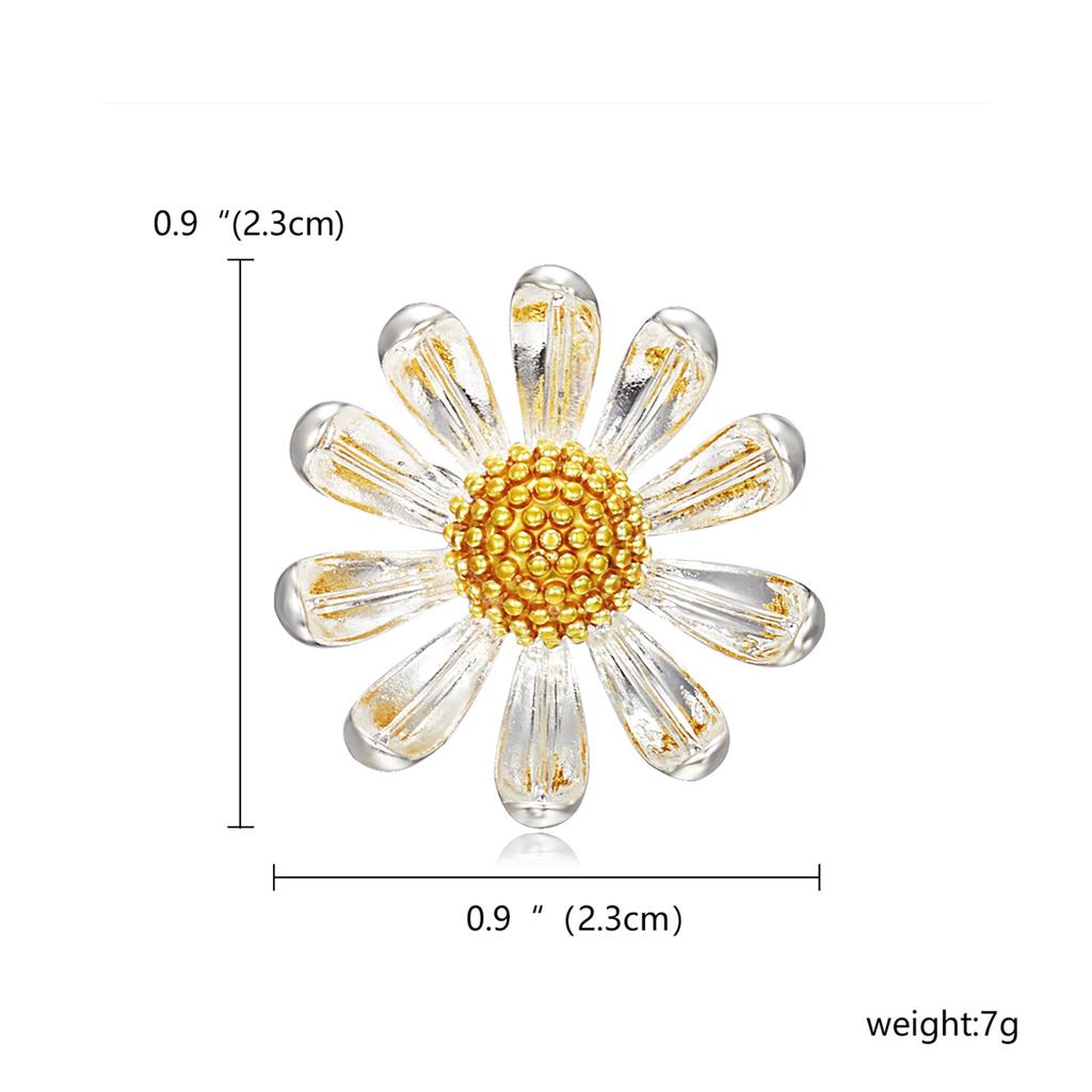Rinhoo Elegant Daisy Flower Brooches For Women Fashion Sunflower Leaves Enamel Pins Floral Bouquet Badge Wedding Party Jewelry