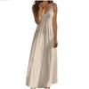 Women's Fashion Casual Solid Color Adjustable Camisole Long Dress