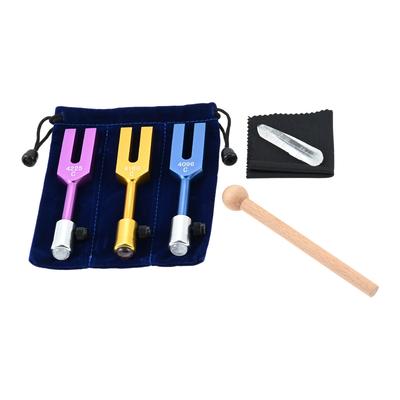 3 шт. Камертоны 4096 Гц 4160 Гц 4225 Гц + Кристалл + Молоток + Сумка Набор Ангельских Камертонов Целитель ДНК Звуковая Терапия Йога Облегчение