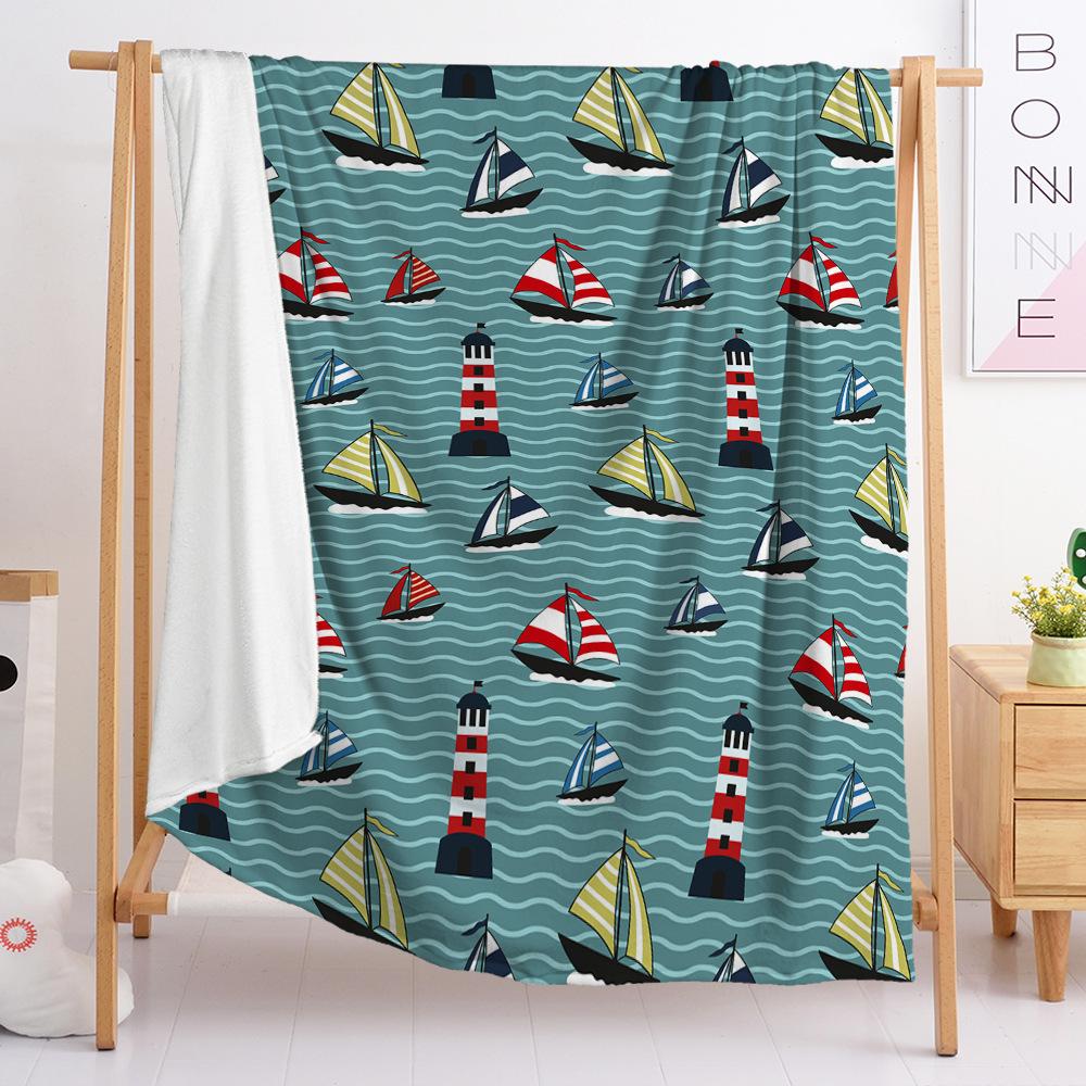 Ship sail flannel blanket wish e-commerce crystal fleece blanket