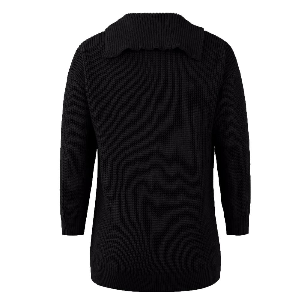 Женский кардиган, однотонный вязаный свитер с вырезом, вязаный свитер, куртка