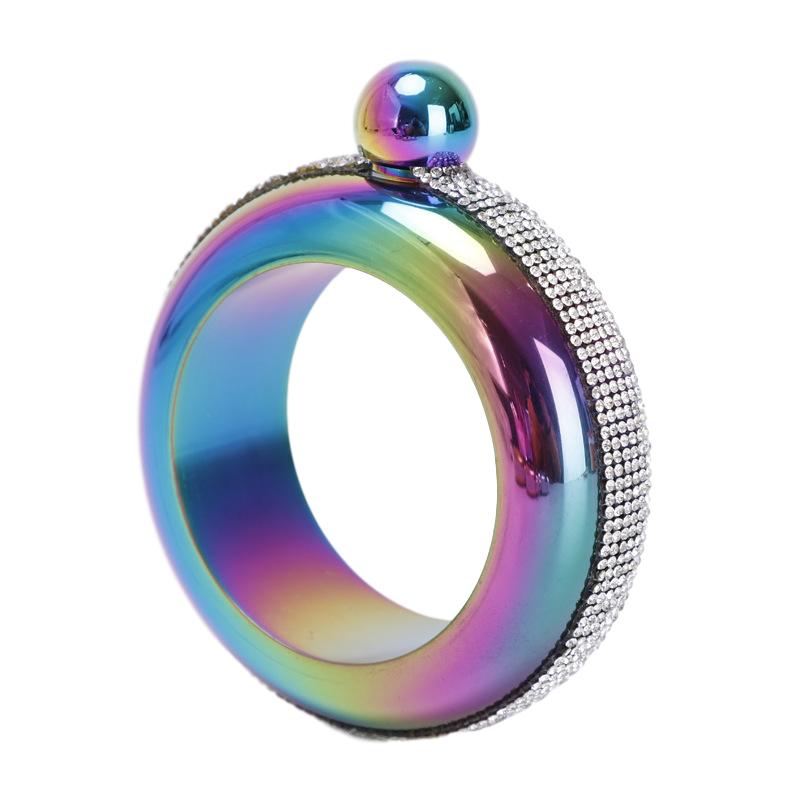 Кувшин браслет фляжка портативная круглая фляжка для алкоголя посуда браслет ювелирные изделия бутылка для алкоголя подарок 3.5 унции для женщин