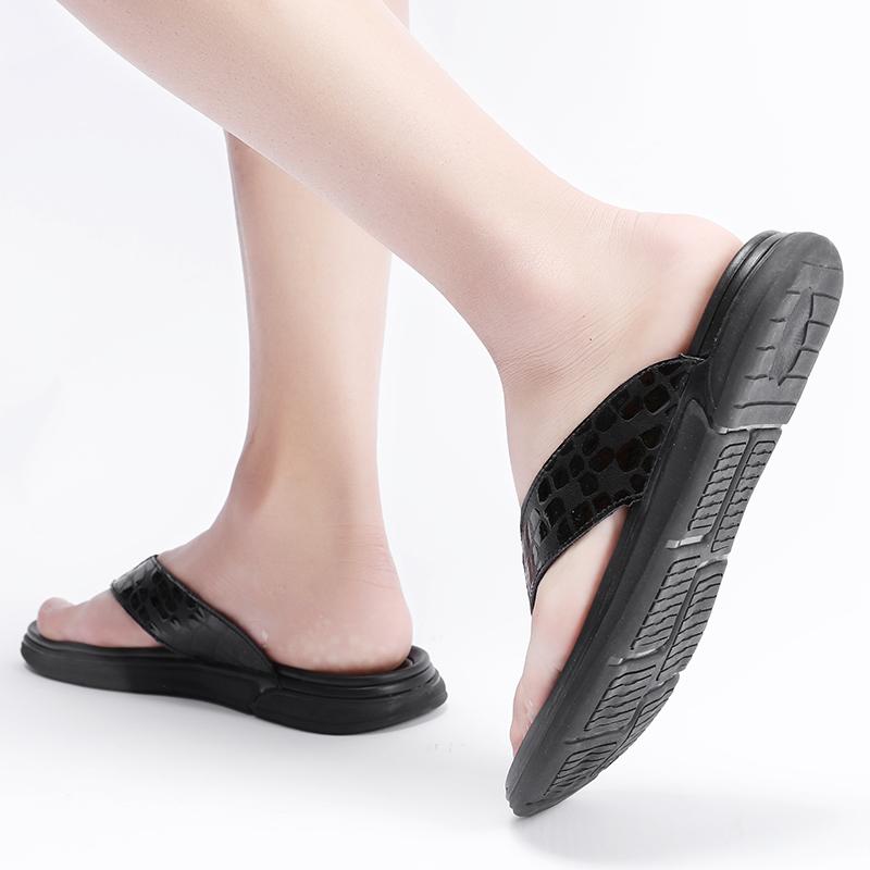 Модные мужские летние пляжные крутые прогулочные туфли кожаные мужские удобные шлепанцы минималистичные тапочки для мужчин 2024 новые мужские туфли на плоской подошве