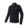 Ski Series Fleece Lined Classic Comfortable Versatile Sports Leisure Knit Long Sleeve T-Shirt Men Tops Deep-Black A11M546201FBK