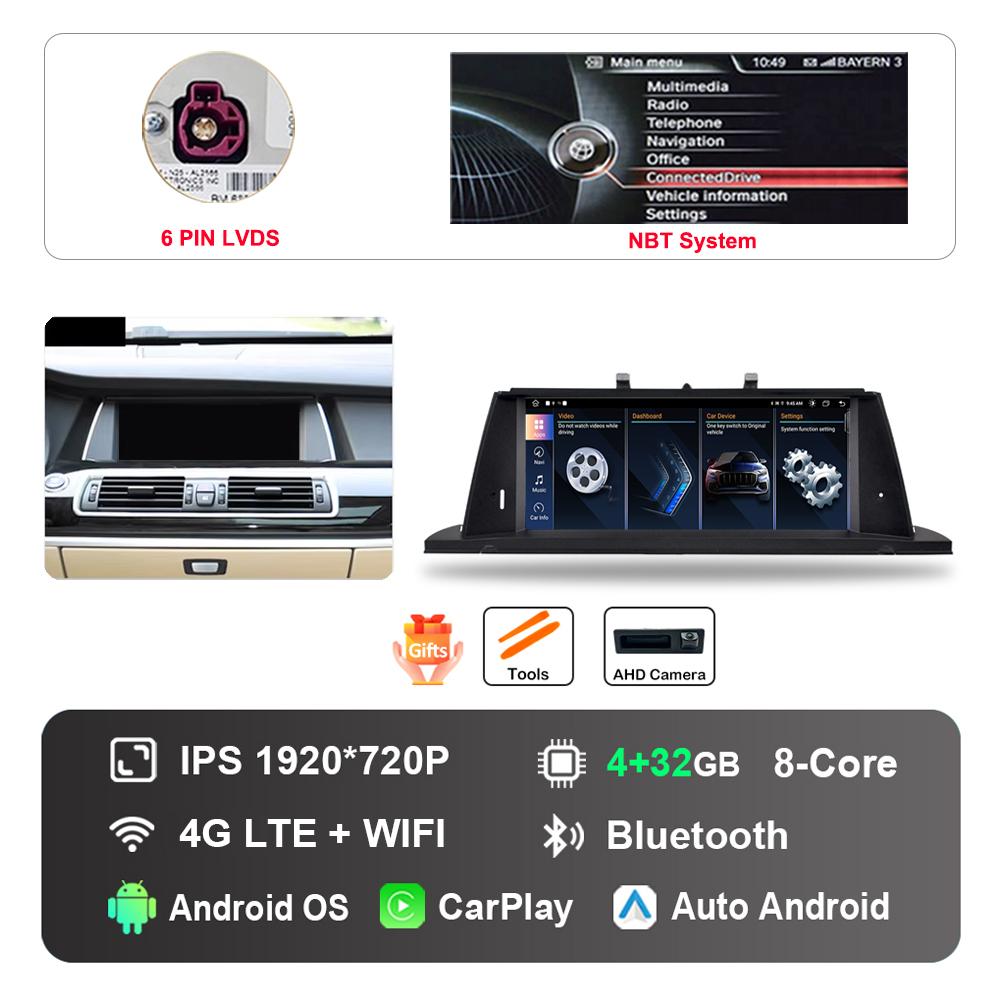 10.25 inch for BMW 5 Series F07 GT 2011 - 2017 CIC NBT System DSP Stereo GPS HD Touch Screen Android Car Radio Multimedia Player