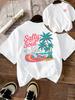 Salty Soul Coconut Tree Beach Printing T Shirt Unisexs Summer Casual Top Soft AllMatch Clothes Short Sleeve
