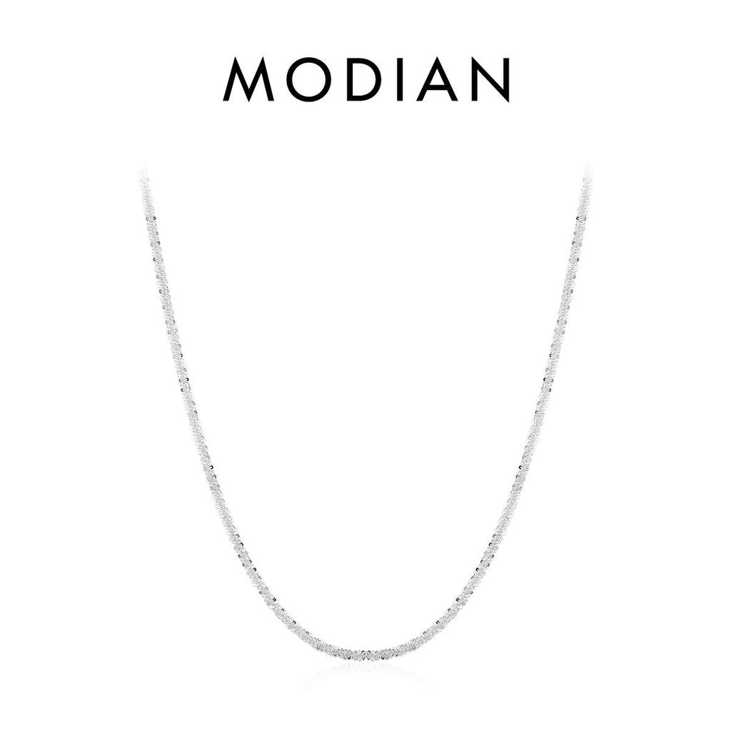 MODIAN Genuine 925 Sterling Silver Adjustable Star Necklace Simple Chain Link For Women Platinum Plated Fine Jewelry Gift