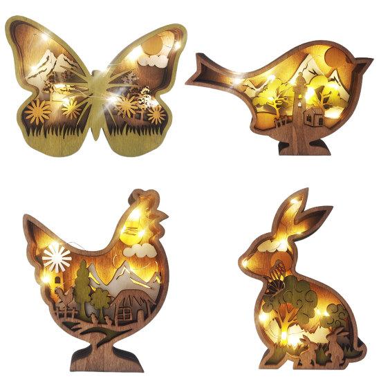 Украшение в виде пасхального кролика, уникальная форма, декоративное, нежное, полезное, пасхальное украшение, деревянный кролик, цыпленок, подарок, праздничные принадлежности