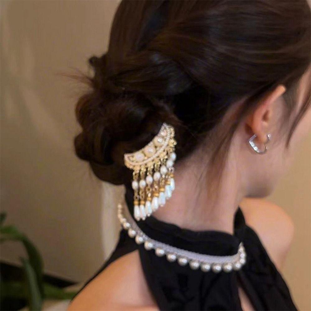 U-shaped Pearl Hairpin Headdress U-shaped Hairpin New Pearl Pendant HairClip Women Girl