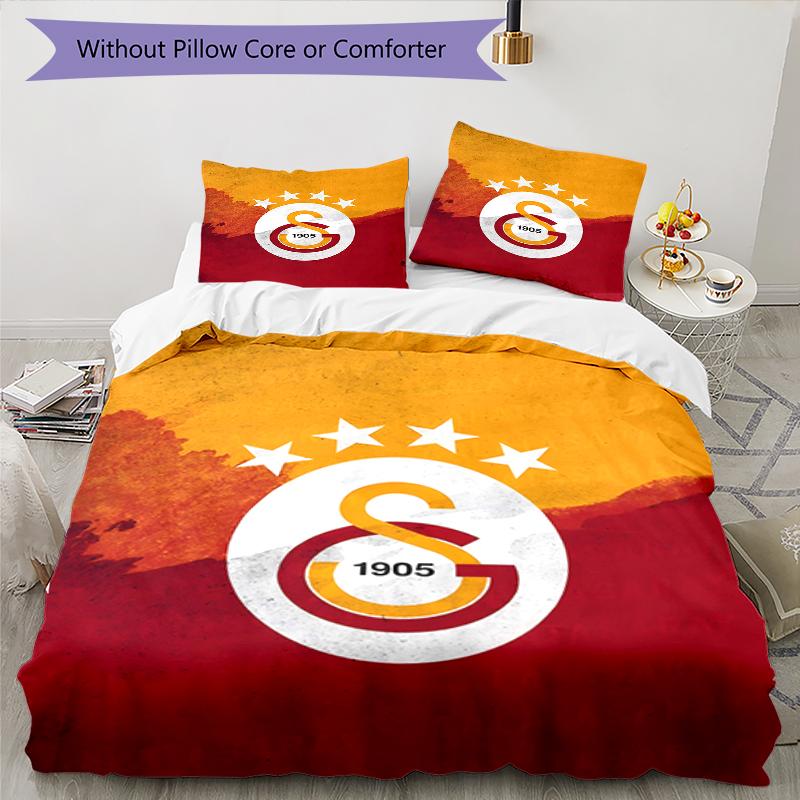 3pcs Football Team (28) Design Cover Set - HD Printed Bedding with 1 Cover and 2 Pillowcases - Perfect for Home and Dorm Decor