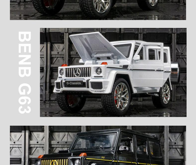 Внедорожная модель из сплава Jinlifang G63: Звук и свет, двери с шестью проемами, инерционный механизм для детей