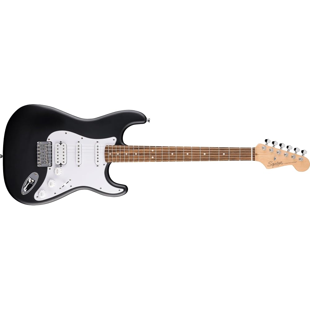 Squier by Fender Debut Collection Stratocaster HT HSS Electric Guitar Laurel Fingerboard Black Soft Case Included