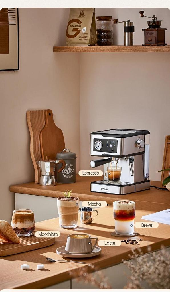 Cafelffe Espresso Machine MK-901 20Bar,Cappuccino Maker with Milk Frother Steam Wand,Coffee Maker,Semi-Automatic Cafetera present,Gift