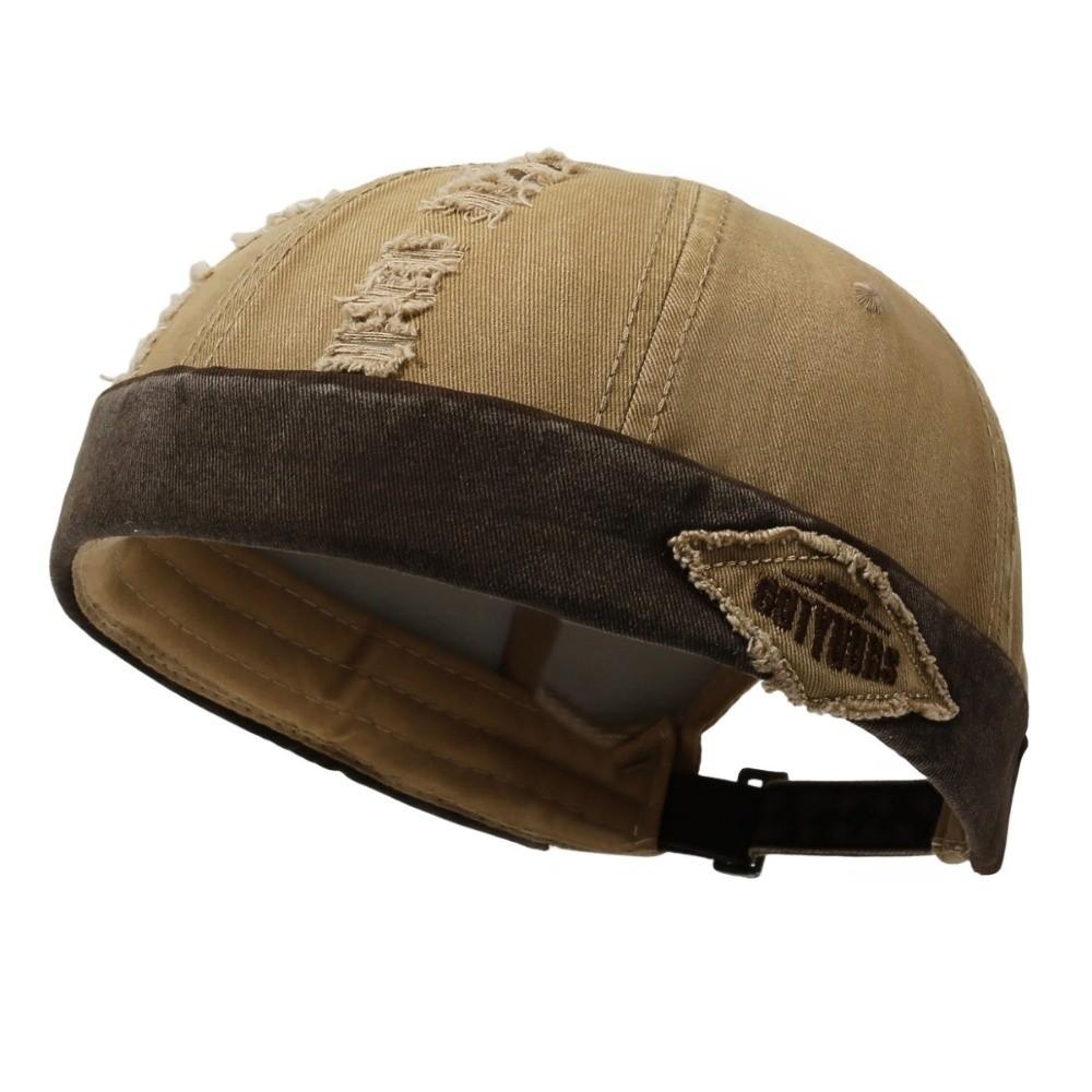 Broken Hole Melon Skin Hat Streetwear Skullcap Casual Hip Hop Cap Outdoor