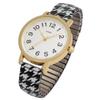 Watch Analog Bellows Belt Stainless Steel Peggy Houndstooth White Black [Fieldwork] Women's YM120-1