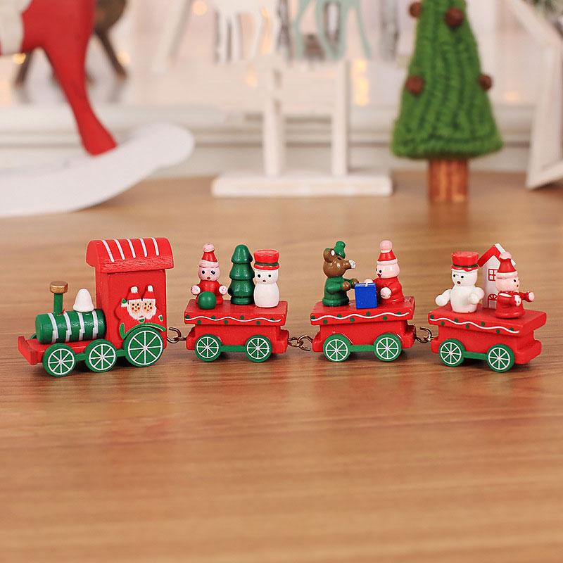 4 узла Рождественский деревянный поезд расписанные милые роскошные рождественские украшения для дома Рождественская елка фестиваль орнамент подарок Новый год