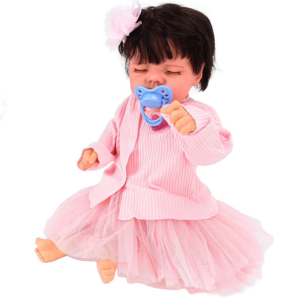 Reborn Baby Girl Doll 18 Inch Cute Lifelike Newborn Infant Doll with Pacifier Role Play Toy Gift