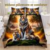 3D Digital Dreamcatcher Tiger Duvet Cover Set (1 duvet cover + 1/2 pillowcases no inserts) - Soft Comfortable Breathable
