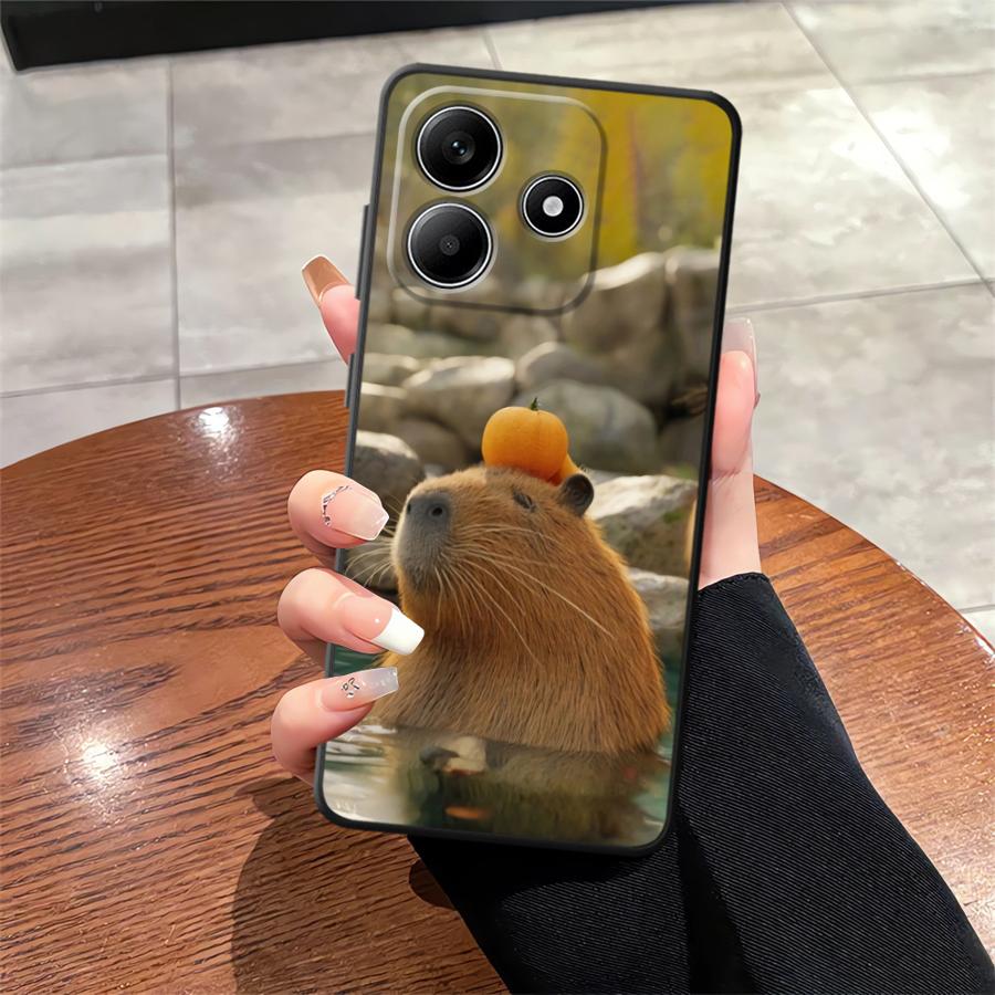 Cute Capybara Case for Xiaomi Redmi Note 10 9 8 Pro 11 13 12 Pro Plus 11S 10S 9s 12S Soft Back Phone Cover
