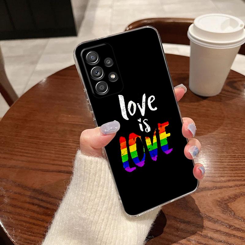 LGBT Rainbow Flag Gay Lesbian For Samsung Galaxy A55 Case A54 A52 A53 5G A15 A14 A13 A23 A51 A34 A35 A33 A32 A72 A71 Clear Cover