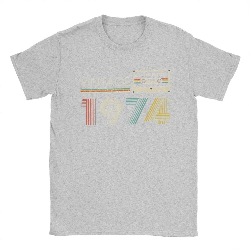 T-Shirt Vintage 1974 Limited Edition Vintage Cotton Tee Shirt Short Sleeve 50 Year Old T Shirts Round Collar Clothes Gift